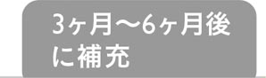 3ヶ月～6ヶ月後に補充